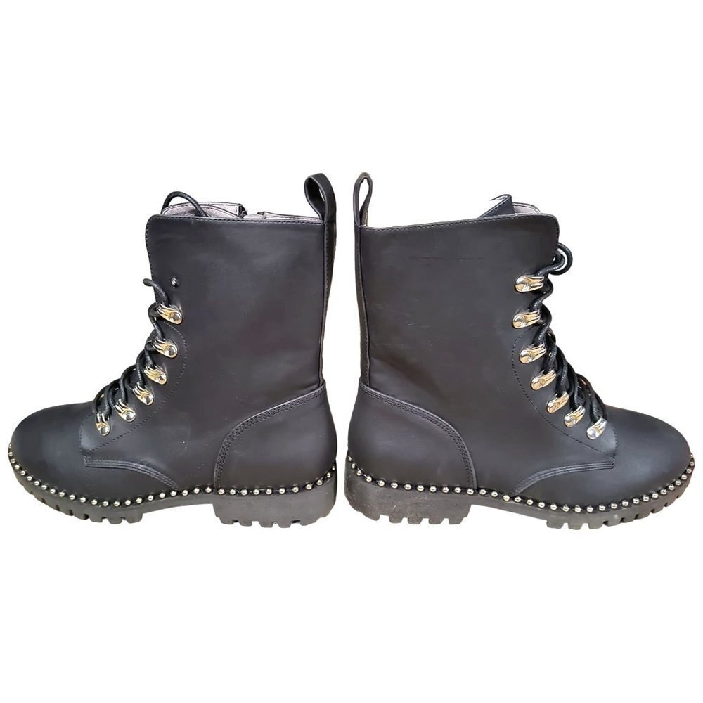 Seven Dials Santino Combat Boot Vegan Leather Woman's size 9.5 New NO TOP EYELET